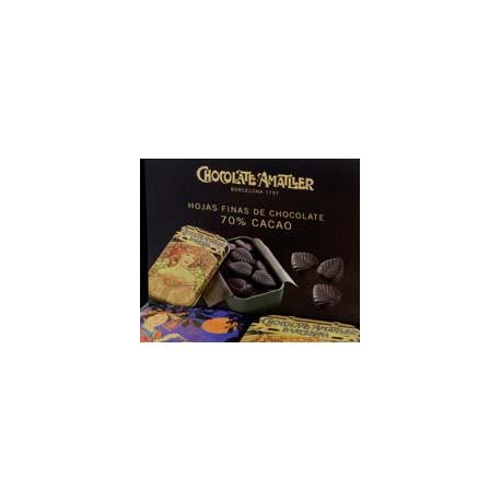 Caja con 20 latas de hojas de chocolate, 20x35 gr - Chocolates Amatller