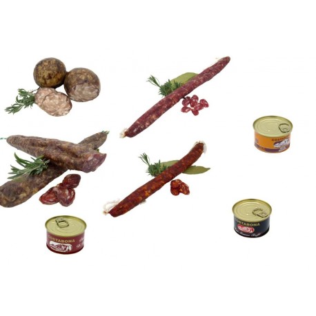 Lot: bufa de fetge, fuet extra, llonganissa pagès, xoriç, i lot de 3 patés - Costabona Lot: bufa de fetge, fuet extra, llonganissa pagès, xoriç, i lot de 3 patés - Costabona