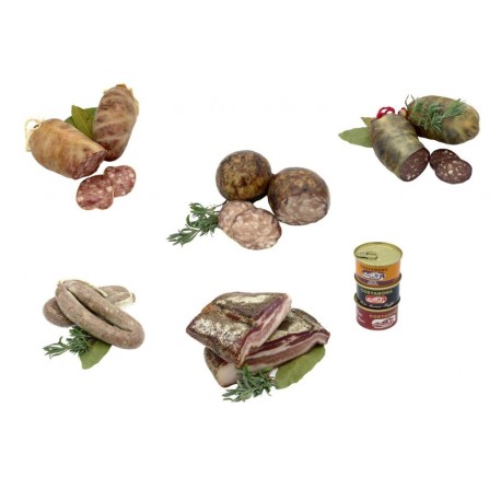 Lote: bull blanco, bull negro, morcón de hígado, botifarra de perol, trozo de panceta y lote tres patés.- Costabona Lote: bull blanco, bull negro, morcón de hígado, botifarra de perol, trozo de panceta y lote tres patés.- Costabona