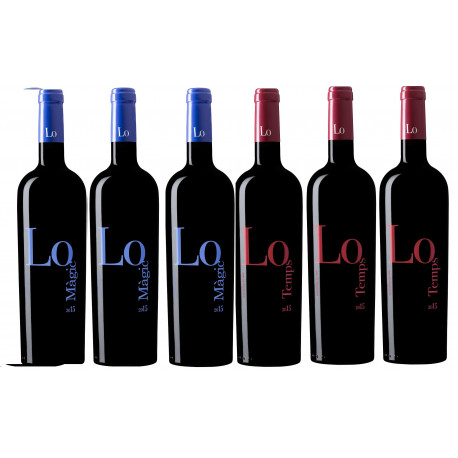 Caixa de 6 - 3 de LO MAGIC i 3 de Lo Temps - Celler LO- DO Priorat - Negre 
