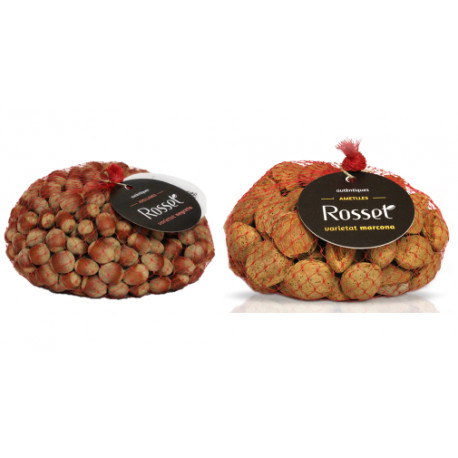 Bolsa almendras cáscara + bolsa avellanas cáscara - 2 x 1Kg.- Rosset